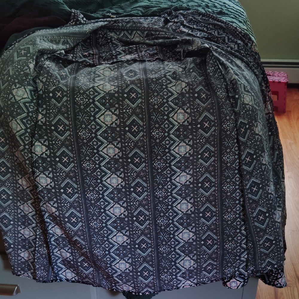 Black and White Geometric Patterned Fabric